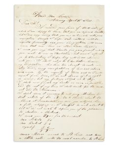 Wise, Isaac Mayer (1819-1900). Autograph Letter Signed written to <<Isaac Leeser>>, in English and Hebrew.