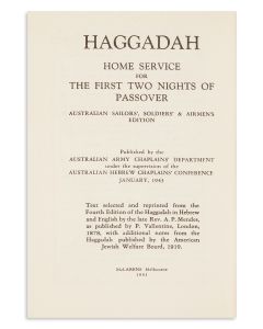 Haggadah Home Service for the First Two Nights of Passover. Australian Sailors’, Soldiers’ & Airmen’s Edition.
