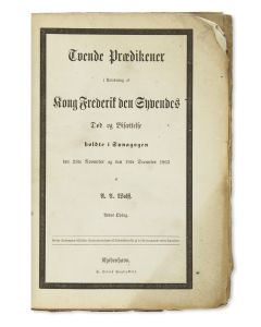A.A. Wolf. Tvende Prædikener i Anledning af Kong Frederik den Syvendes. Død og Bisættelse holdte i Synagogen den 21. November og den 19. December 1863.