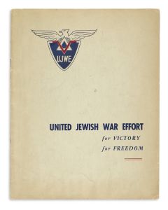 American home-front). United Jewish War Effort. For Victory, for Freedom. Introduction by Stephen S. Wise and Joseph Tenenbaum.