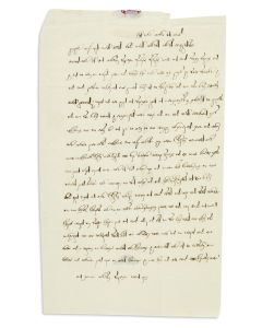 Johanna Hirsch. Autograph Letter Signed, written to her husband Rabbi Samson Raphael Hirsch, in Judeo-German, Hebrew, and German.