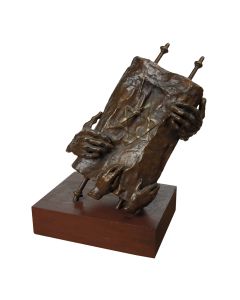 M’Dor L’Dor. Bronze sculpture. Set on wooden plinth. 17.5 x 12 inches (44.4 x 30.5 cm).