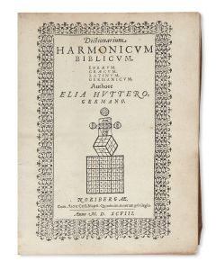 Dictionarium Harmonicum Biblicum: Ebraeum, Graecum, Latinum Germanicum.