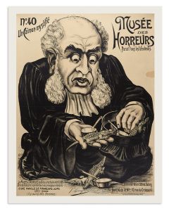 Musée des Horreurs. Number 40 (of 51) by V. Lenepveu. Lithographed poster, multi-colored tones.
