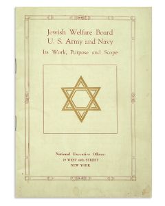 Jewish Welfare Board, U.S. Army and Navy: Its Work, Purpose, and Scope. Prepared by Cromwell Childe and John W. Schmidt.