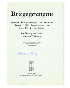 Kriegsgefangene. Hundert Steinzeichnungen von Hermann Struck.