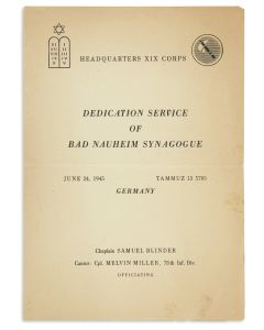 Dedication Service of Bad Nauheim Synagogue.