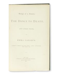 Emma Lazarus. Songs of a Semite: The Dance to Death, and Other Poems.