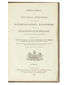 Regulations and Practical Directions for the Duties of Superintendent Registrars and of Registrars of Marriages