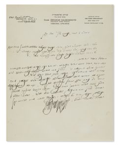 (Rosh Yeshiva Mir-New York, 1887-1964). Autograph Letter Signed, written on letterhead in Hebrew to Avraham (Edwin) Kraushar.