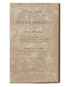 Henry J. Leovy. ‪The Laws and General Ordinances of the City of New Orleans.