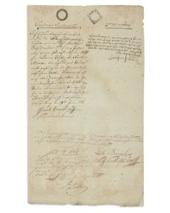 (The Yeshu’os Ya’akov, 1775-1839). Document Signed (twice), written in Hebrew and German.