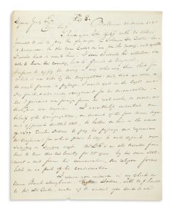 Solomon Etting. Autograph Letter Signed, written to Hyman Gratz.