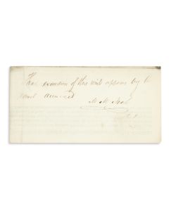 Mordecai Manuel Noah (1785-1851). Printed Document with manuscript additions, signed.