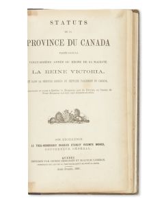 Statuts de la Province du Canada.