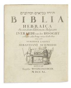 Hebrew and Latin). Biblia Hebraica. Torah, Nevi’im u-Kethuvim. With Latin translation by Sebastian Schmidt.