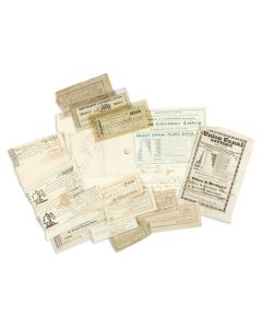 Collection of lottery tickets and lottery advertisements, each with Jewish connection.