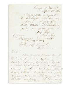 James Levy. Autograph Letter Signed written to Captain C. S. Edwards.