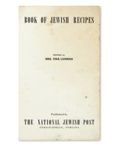 Tina Lohman. Book of Jewish Recipes.