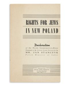 Jan Stanczyk. Rights for Jews in New Poland, Declaration of the Polish Government-in-Exile.