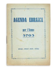 Agenda Ebraica per l’Anno 5703. Issued for the Tempio Israelitico di Torino.