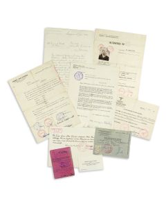 Group of c. 30 documents relating to Rabbi Shimon Alter Frankel, mostly when living in the Cracow Ghetto.