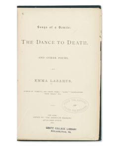 Songs of a Semite: The Dance to Death, and other Poems.