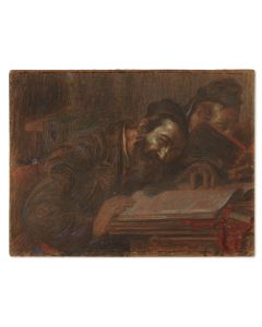 Talmud Students (study for an oil painting).