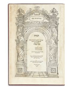 Zevach Pesach, With commentary by Don Isaac Abrabanel and notes of the printer, Jacob Marcaria. With laws and customs of both Sephardim and Aschkenazim.