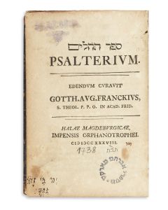 Sepher Tehilim - Psalterium. Introduction in Latin by G. A. Franks.