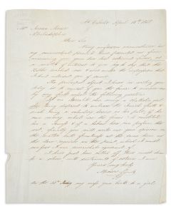 <<(Venezuela).>> Lindo, Moses. Autograph Letter Signed, written in English to <<Isaac Leeser.>>