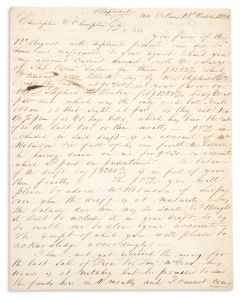 <<Touro, Judah.>> Autograph Letter Signed, written in English to Christopher G. Champlin of Newport, Rhode Island.