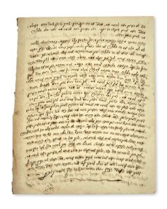 (Of Brody, 1785-1869). Letter Signed, written in Hebrew to R. Chaim Nathan Dembitzer of Cracow.