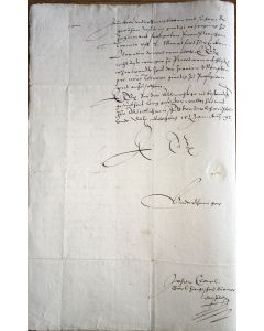Manuscript document concerning the lawsuit of German Jew Isaac of Nagelburg (Künzelsau) against Hans Stöltzer. Signed by Johann Carl, Secretary of the Court, to Baron Wolfgang Grauen von Hohenlohe of Langenburg, regarding procedural delays.