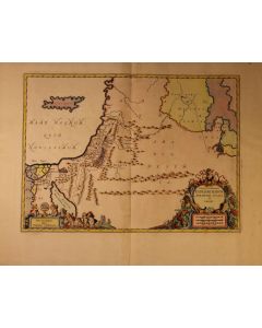 “Tabula Itineraria Patriarcharum Abrahami, Isaaci et Iacobi.” Hand-colored copperplate itinerarium map.