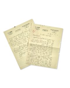 (First Aschkenazi Chief Rabbi of Israel, 1865-1935). Autograph Letter Signed, written in Hebrew on letterhead to the Fifteenth Zionist Congress.