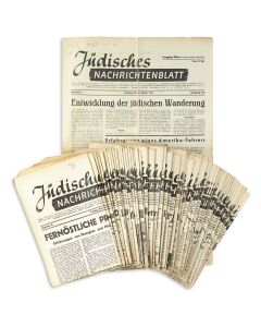 Jüdisches Nachrichtenblatt [“Jewish News Gazette.”] Collection of 65 issues of the Vienna edition. Numbers 9-12 (Jan.-Feb. 1940) and numbers 42-105 (May-Dec. 1940).
