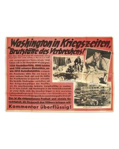 Washington in Kriegzeiten! - Brutstätte des Verbrechens [“Washington in War Time! Hotbed of Crime.”] Nazi propaganda poster.