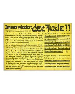 Immer wieder: Der Jude [“Time and Again: The Jew!!”] Nazi propaganda poster.