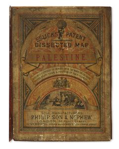 Eslick’s Patent Dissected Map of Palestine. Designed Expressly to Impress upon the Minds of Children the Exact Shape & Position of Each Country. Manufactured by Philip Son & Nephew, London.