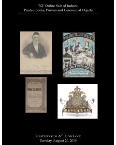 "K2" Online Sale of Judaica: Printed Books, Posters and Ceremonial Objects  Including large sections devoted to: American-Judaica, Cook-Books, Holy Land and Minhagim Books