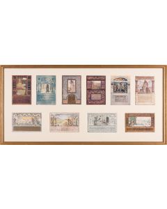 Song of Songs. Ten colored plates comprising illustrations, illuminations and calligraphic text by Raban. Artfully matted and framed together.