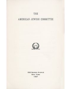 [Constitution]. The American Jewish Committee.