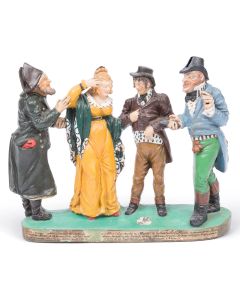 GERMAN PAINTED CERAMIC FIGURE.