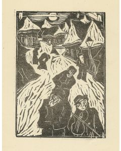 Ulita Evreiasca [“Jewish Streets.”] Six woodcut plates by A. Marculescu.