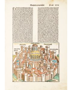 “View of Jerusalem.” Hand-colored woodcut by Michael Wohlgemuth and Hanns Pleydenwurff.