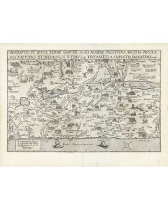 Descriptio et situs Terrae Sanctae alio nomine Palestina. Double-page copperplate map.