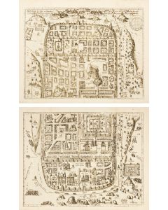 “Jerusalem, et suburbia eius sicut tempore Christi floruit …” Two double-page sheets, not joined; engraved plan.