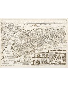 “Tabula Geographica in qua Israelitarum, ab Aegypto ad Kenahanaeam usqve profectiones…” Double-page copperplate map.