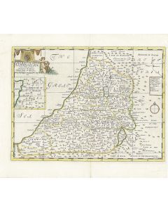 A New Map of the Land of Canaan and Parts Adjoining Shewing the Division thereof among the Twelve Tribes of Israel.” Hand-colored copperplate map.